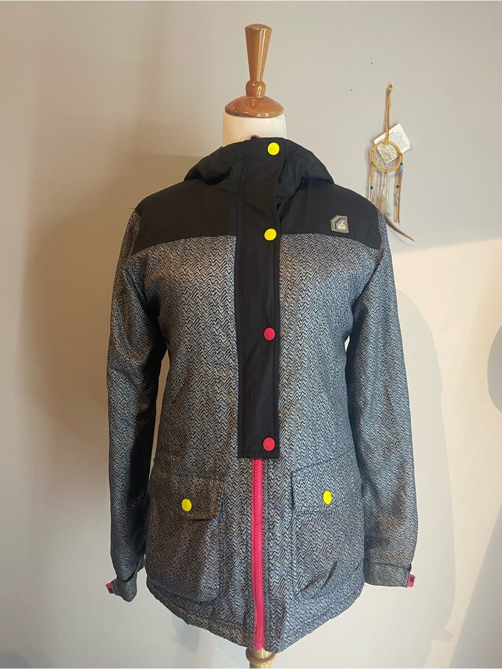 Gray Herringbone Winter/Ski Coat
